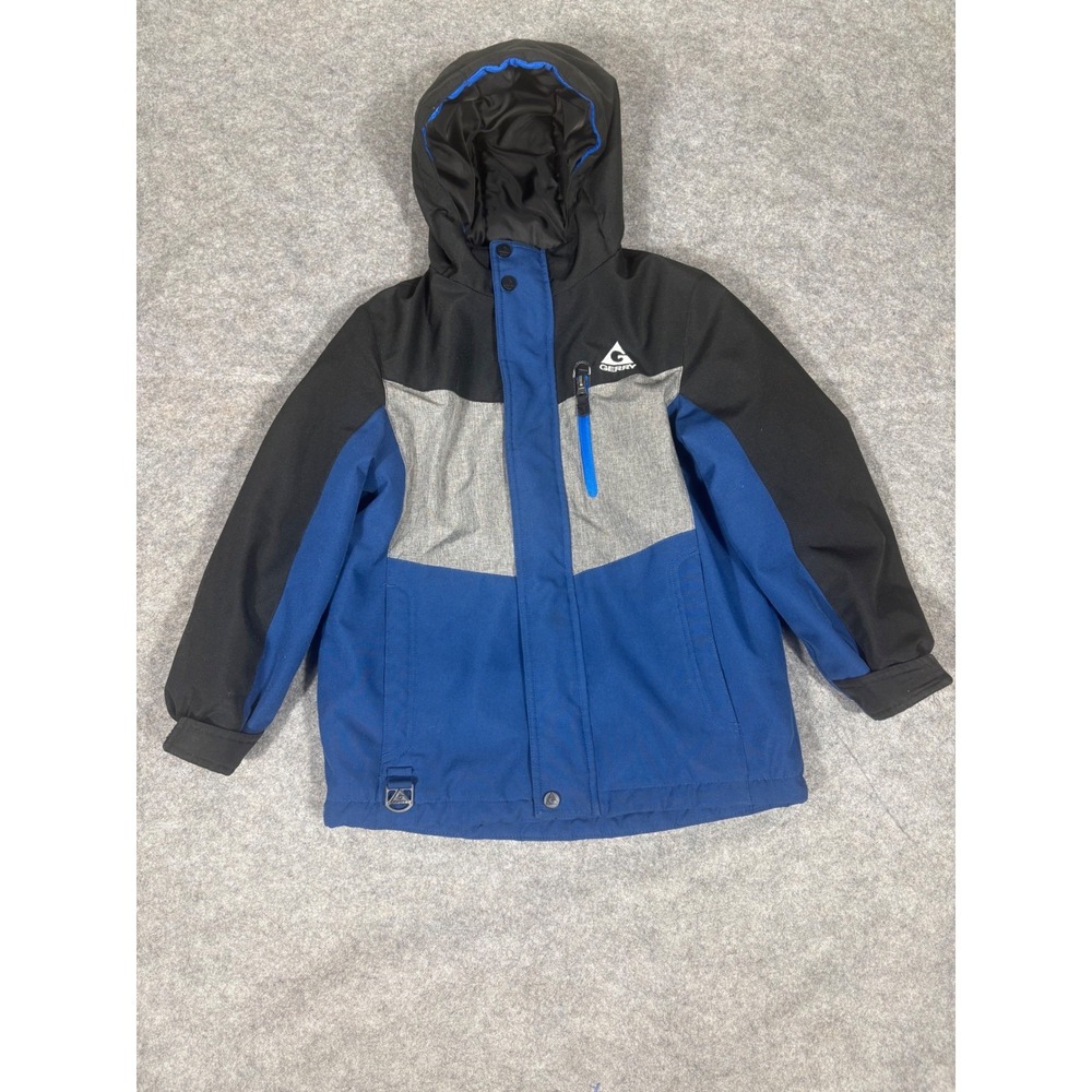 Gerry Kids Boys‎ S78 Ski Snow Winter Jacket Hooded Blue Black Gray